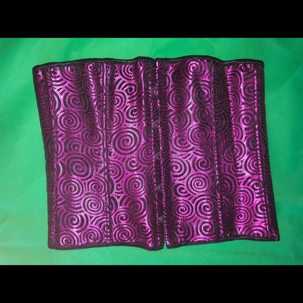 Magenta Waist Cincher lightly boned corset 2X